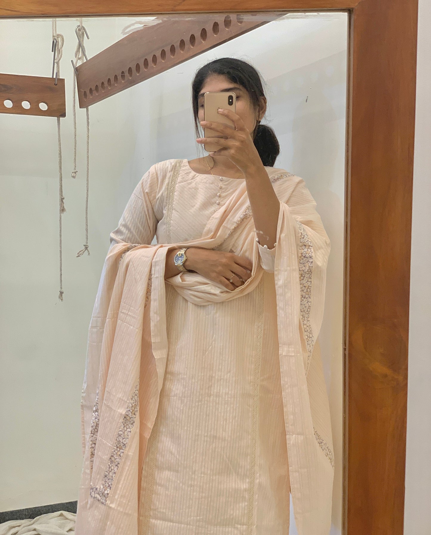 MyHof Women Off-White Cotton Suit Set