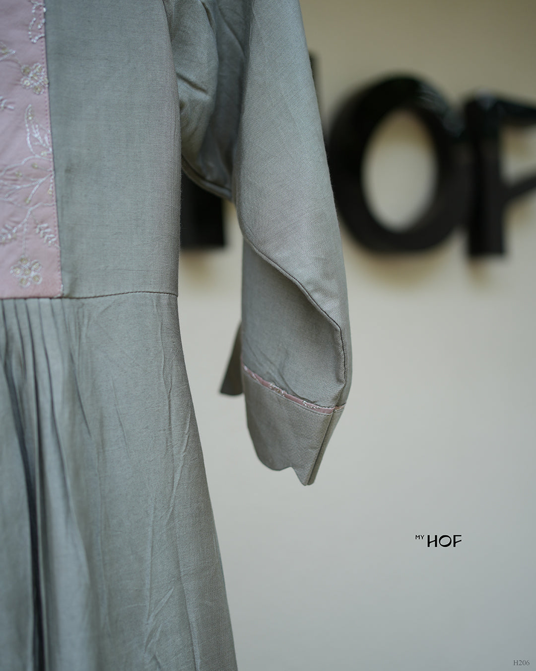 MyHof Beige Flared Suit Set In Muslin