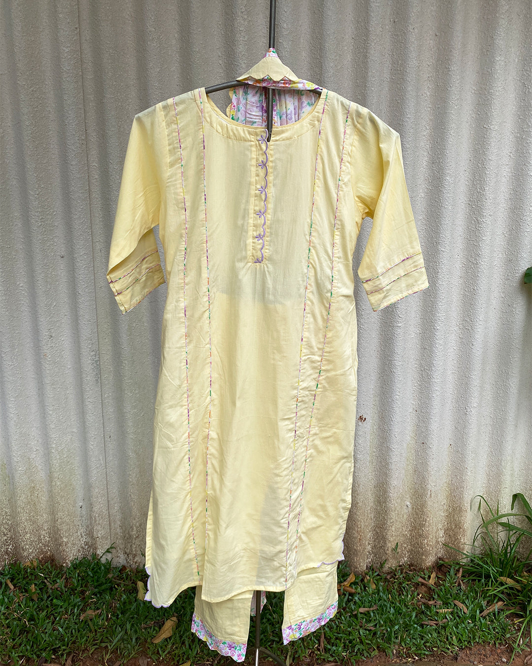 MY HOF Yellow Suit Set In Cotton