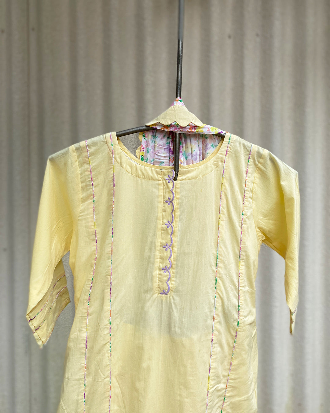 MY HOF Yellow Suit Set In Cotton