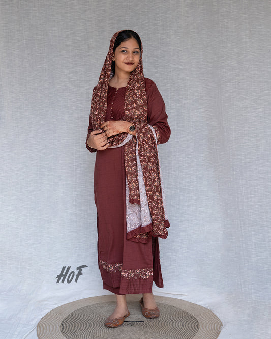 MyHof Brown Suit Set In Cotton