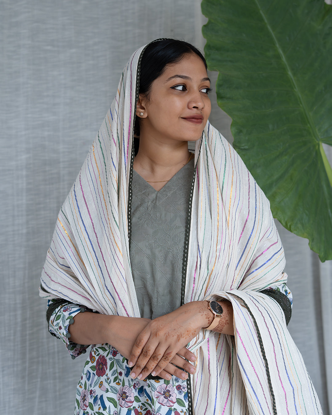MyHof Floral Printed Suit Set In Cotton