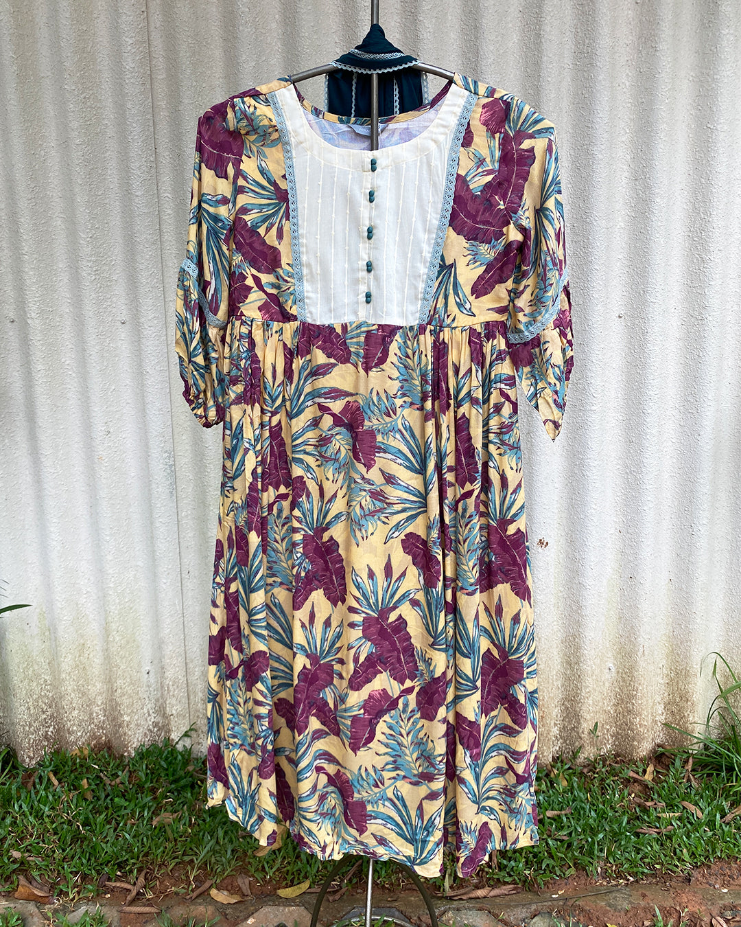 MY HOF Printed Long Gown With Dupatta Set In Cotton