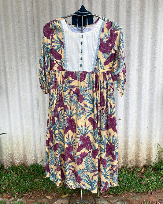 MY HOF Printed Long Gown With Dupatta Set In Cotton