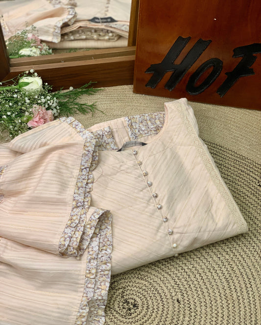 MyHof Women Off-White Cotton Suit Set