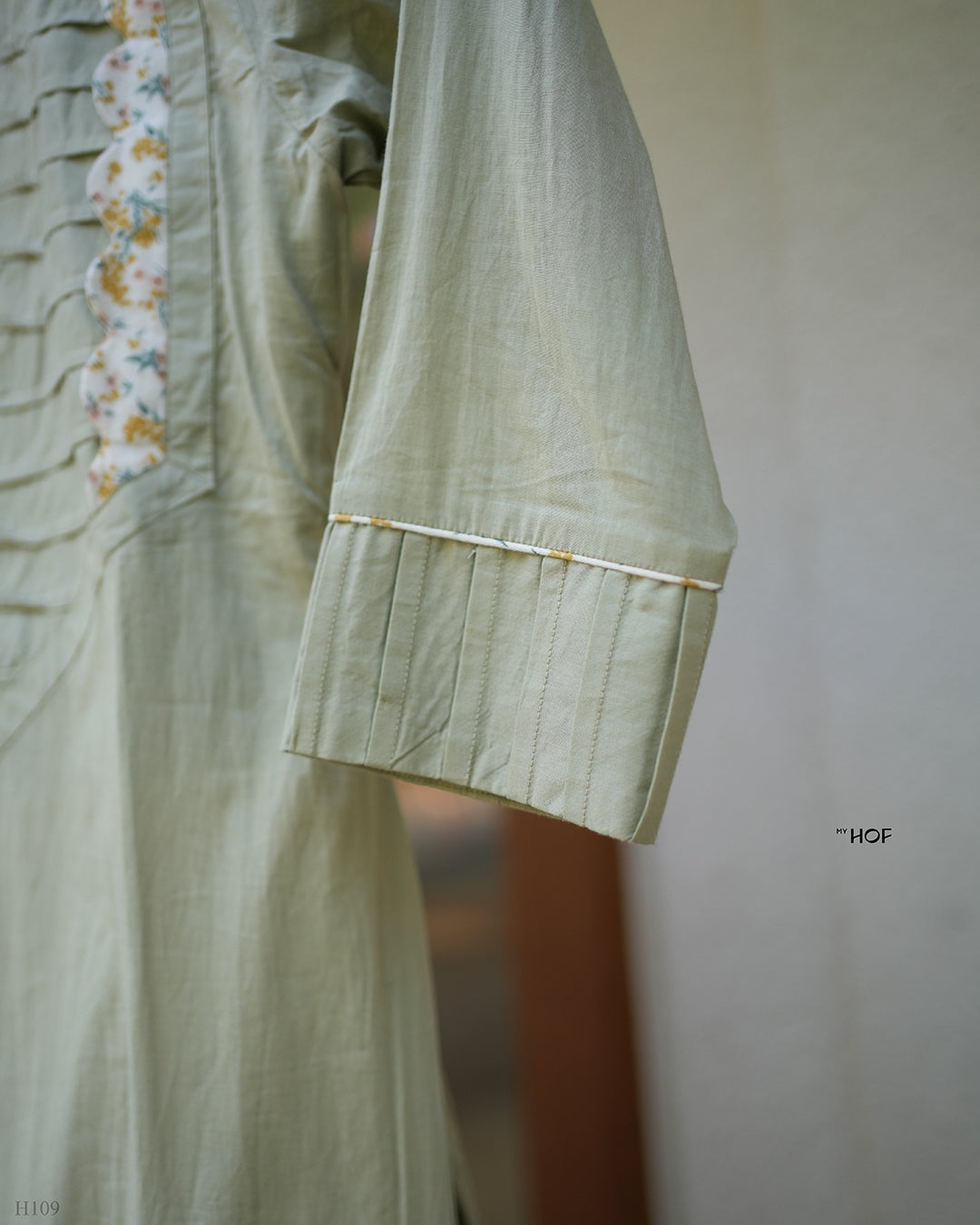 MyHof Pastel Green Suit Set In Cotton