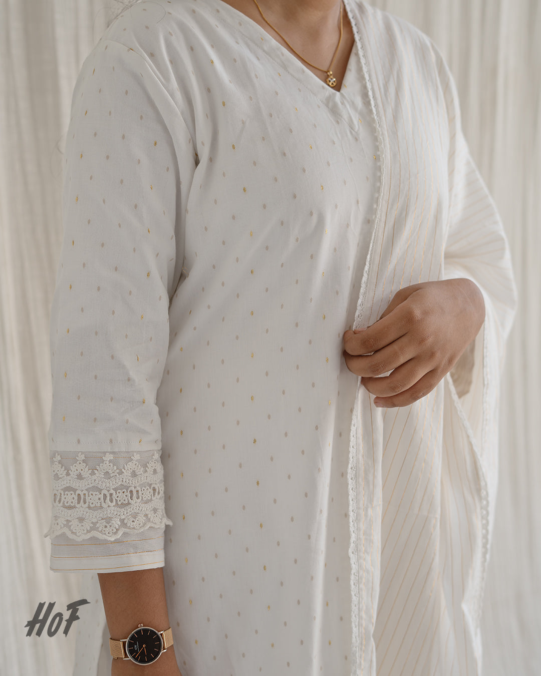 MyHof White Suit Set In Cotton