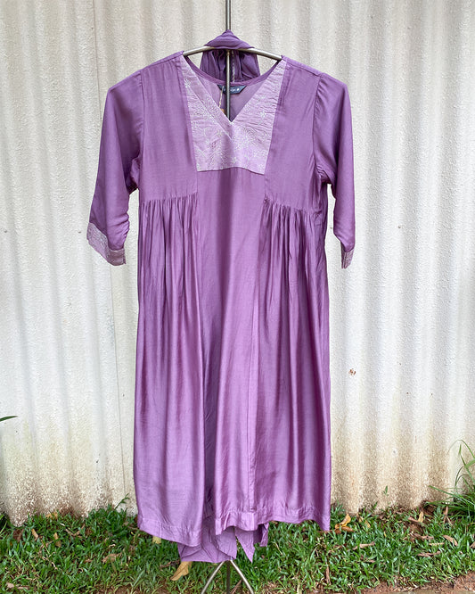 MyHof Purple Suit Set In Muslin