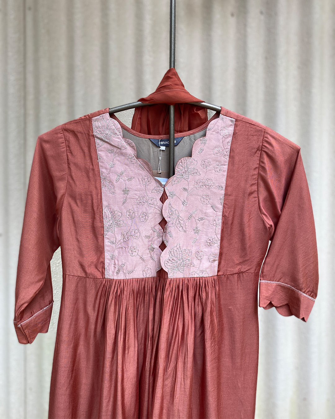 MY HOF Terracotta Pink Suit Set In Muslin
