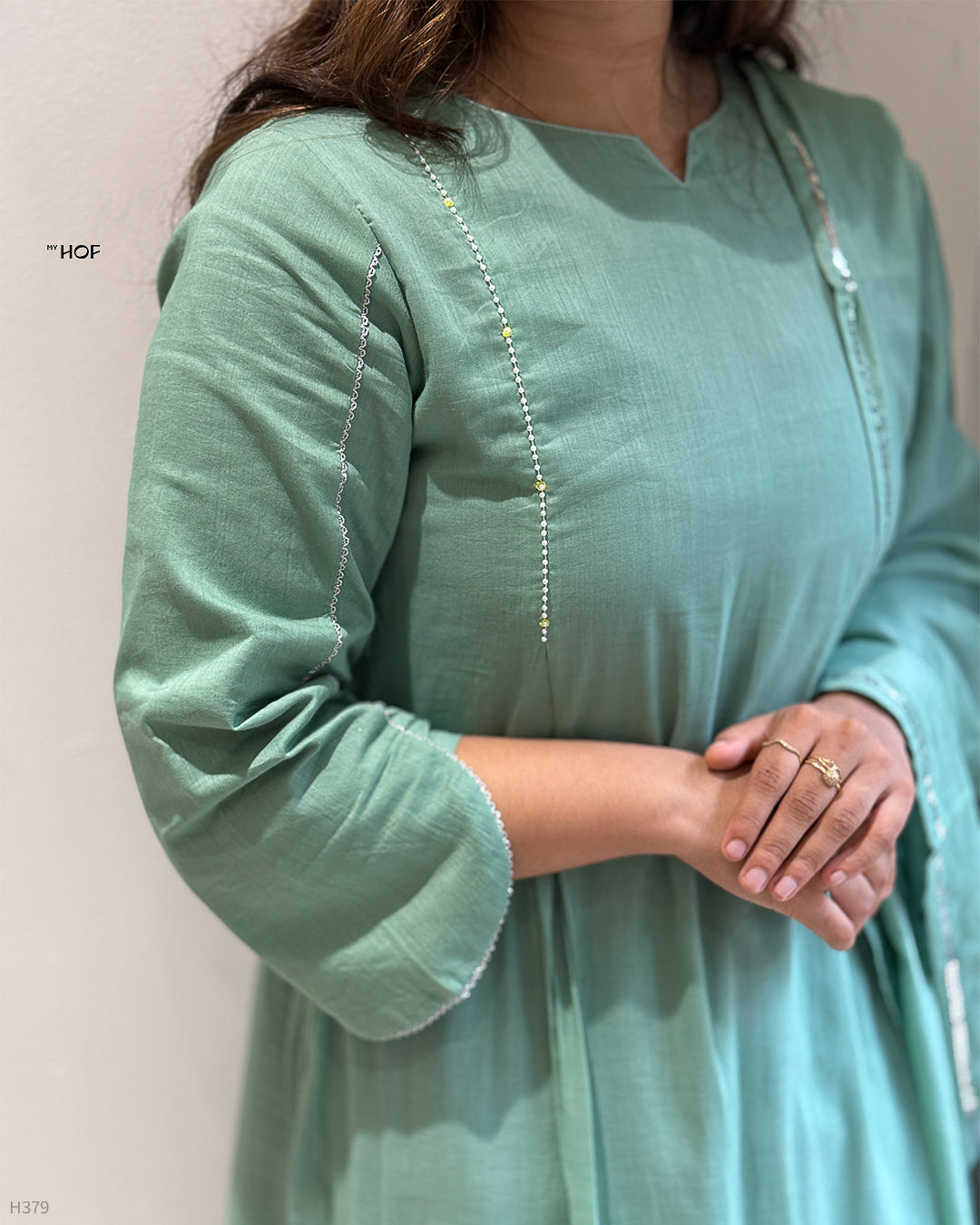 MY HOF Ocean Green Suit Set In Mul Cotton