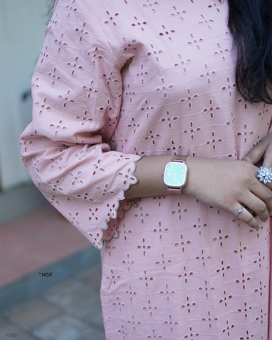 MY HOF Pastel Pink Suit Set In Cotton Hakoba