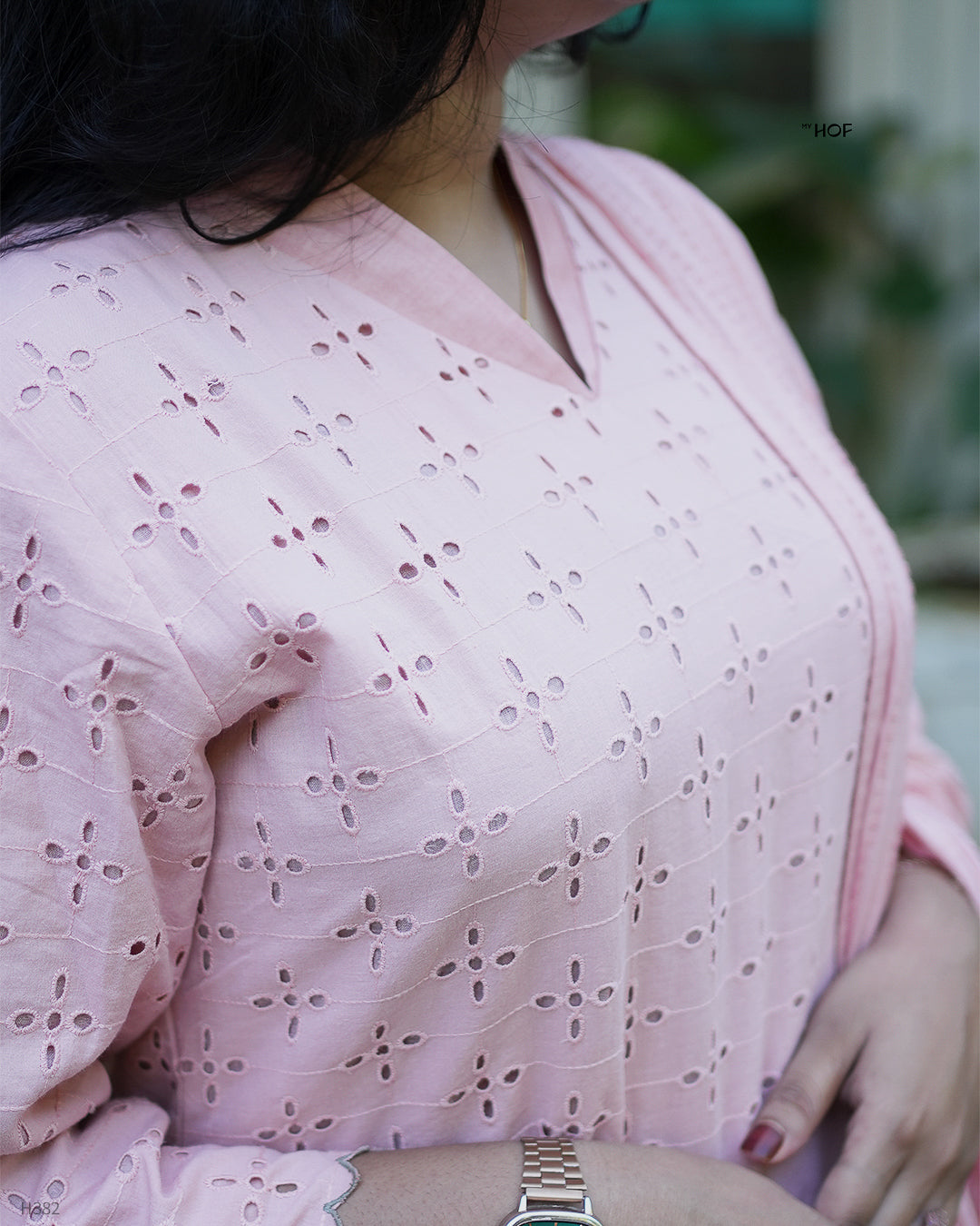 MY HOF Pastel Pink Suit Set In Cotton Hakoba