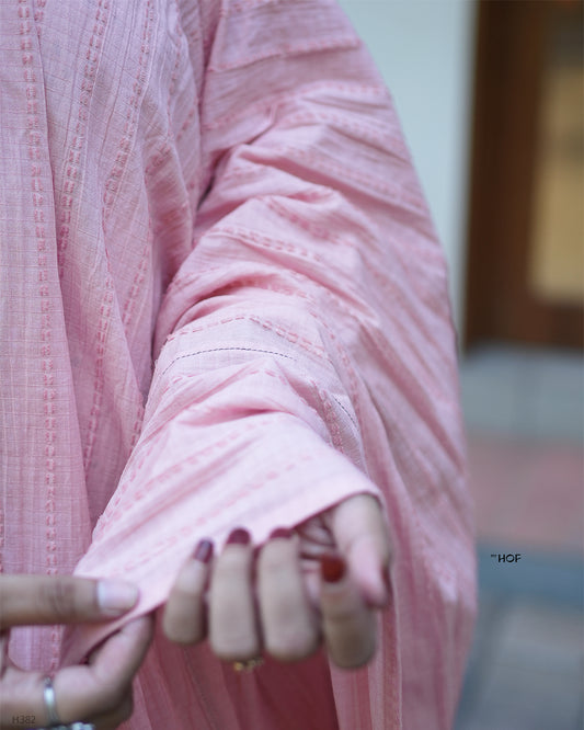 MY HOF Pastel Pink Suit Set In Cotton Hakoba