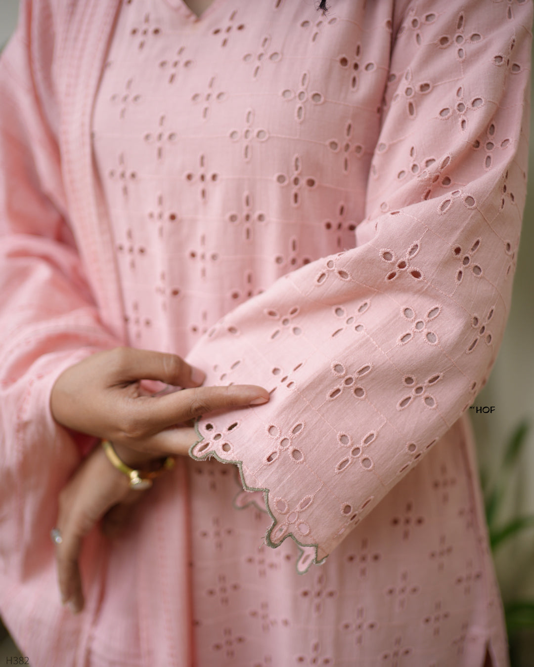 MY HOF Pastel Pink Suit Set In Cotton Hakoba