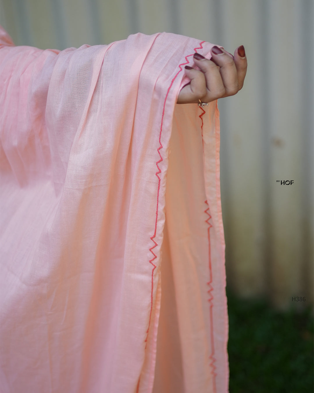 MY HOF peach  suit set In Mul Cotton