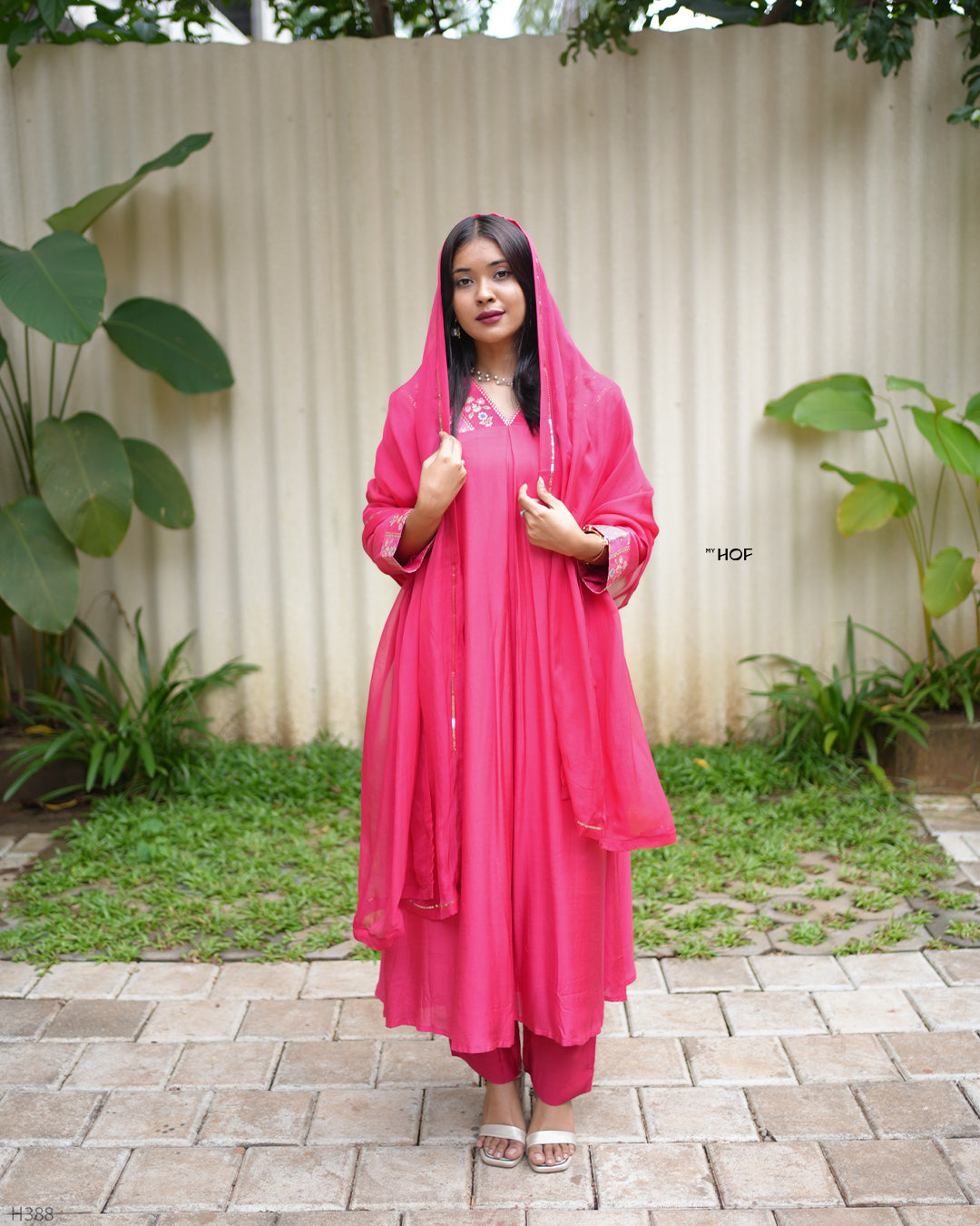 MY HOF Pink Suit Set In Muslin