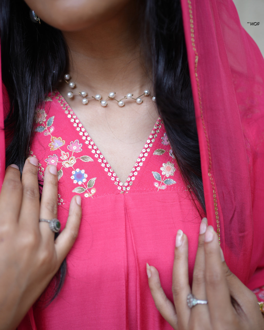 MY HOF Pink Suit Set In Muslin