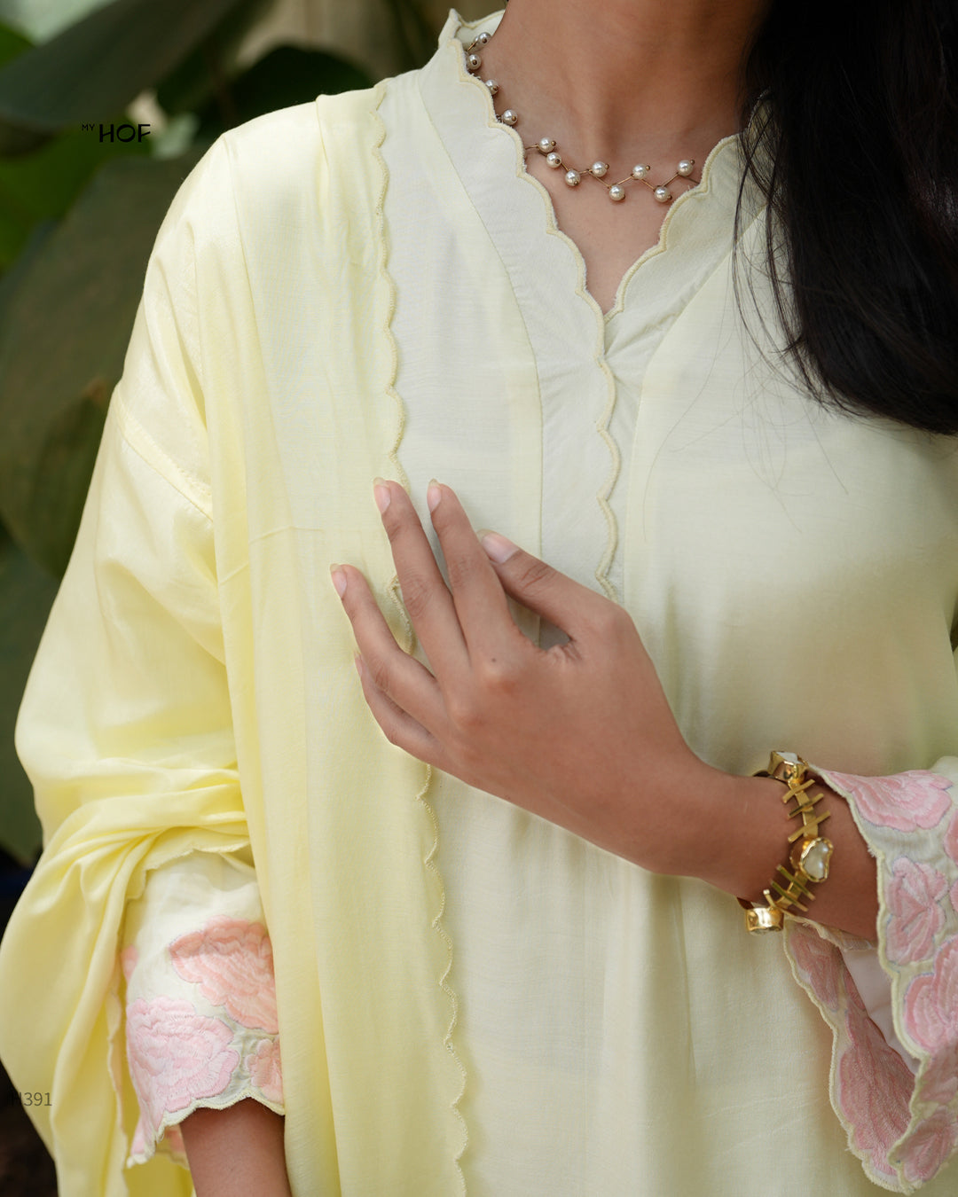 MY HOF Lemon Yellow Suit Set In Muslin