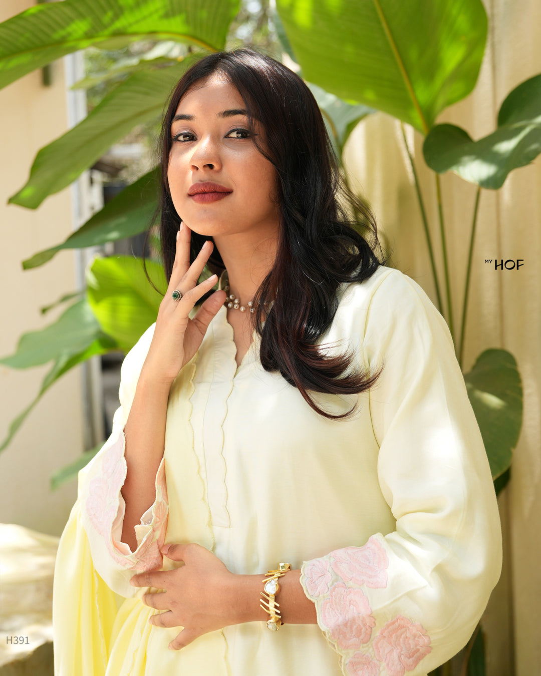 MY HOF Lemon Yellow Suit Set In Muslin