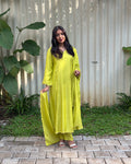 MY HOF Pastel green suit set in Muslin
