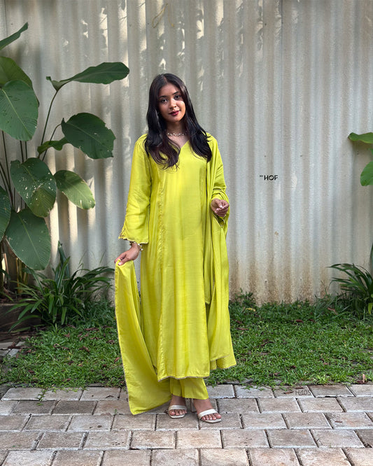 MY HOF Pastel green suit set in Muslin