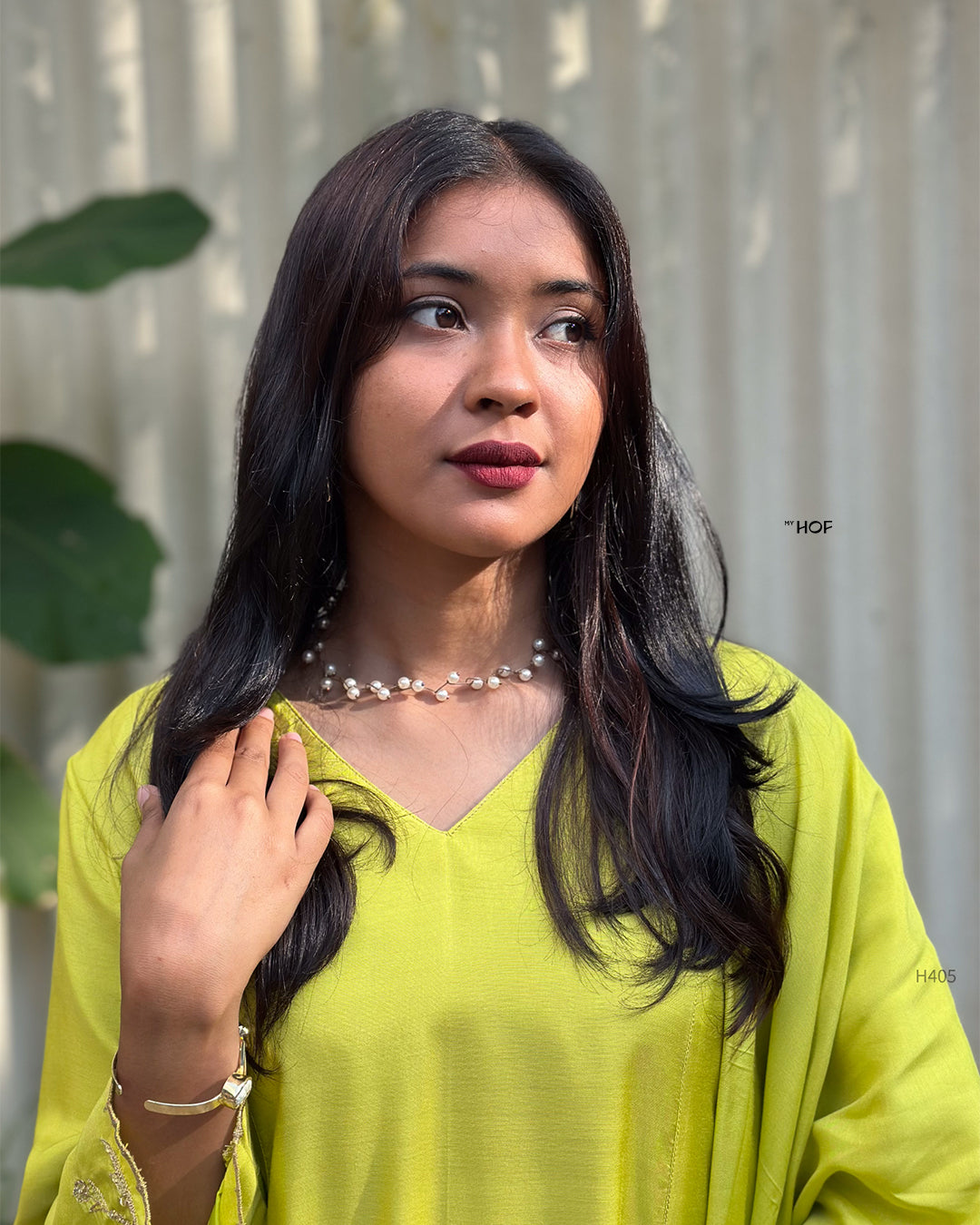 MY HOF Pastel green suit set in Muslin