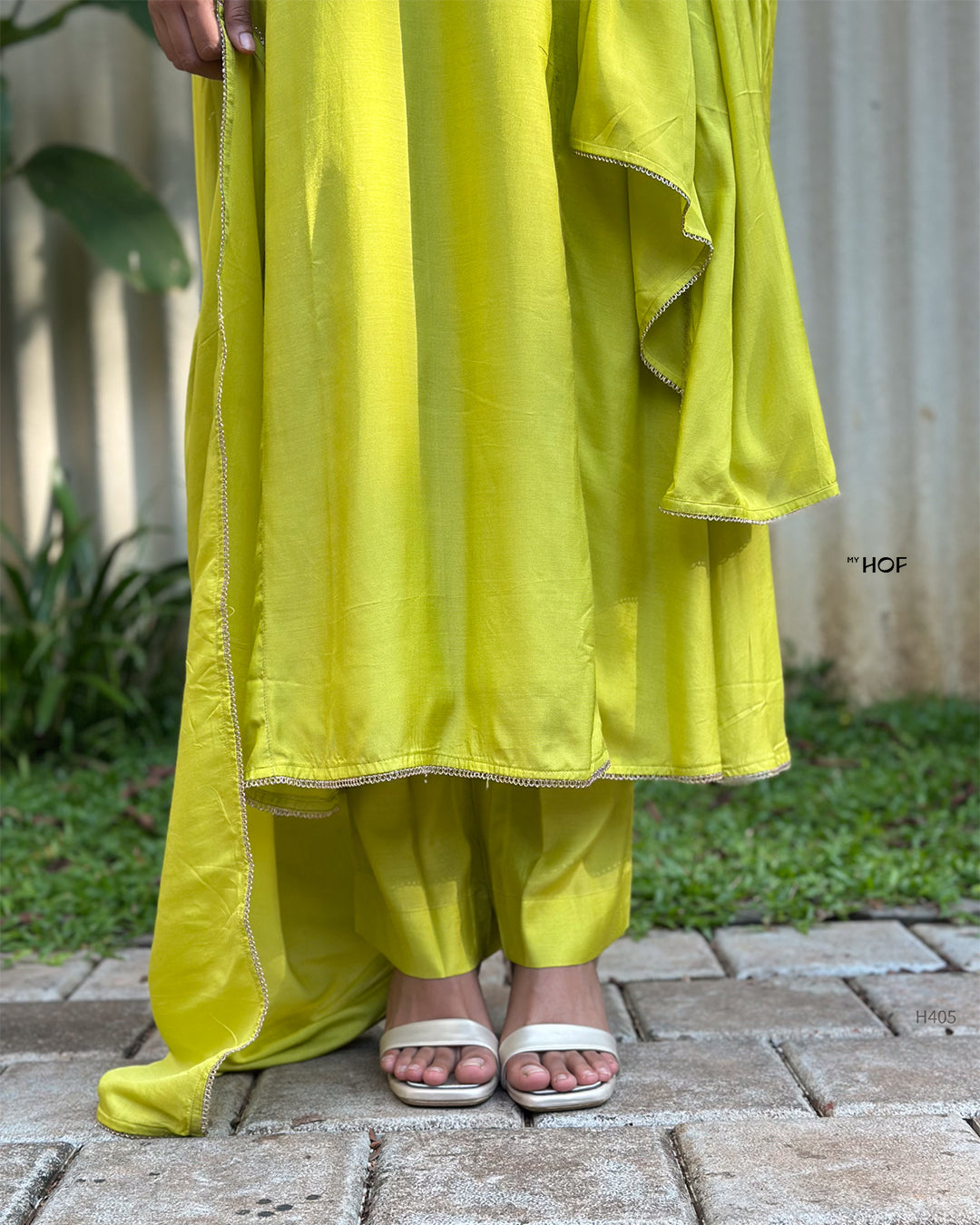 MY HOF Pastel green suit set in Muslin