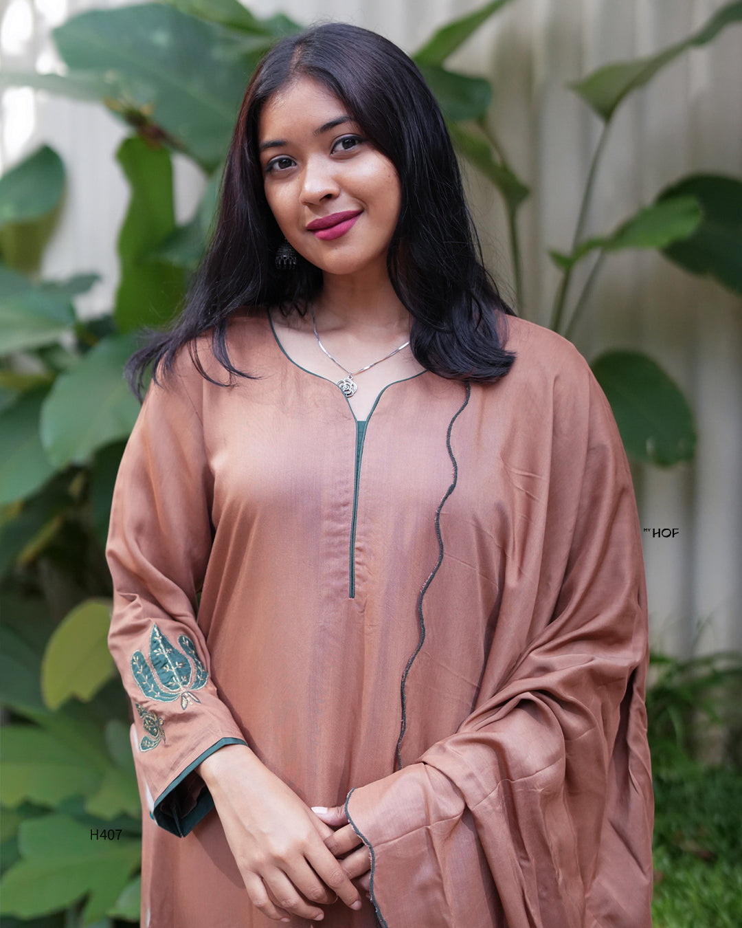 MY HOF Coffee Brown Suit Set In Muslin