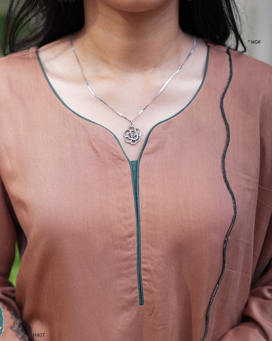 MY HOF Coffee Brown Suit Set In Muslin