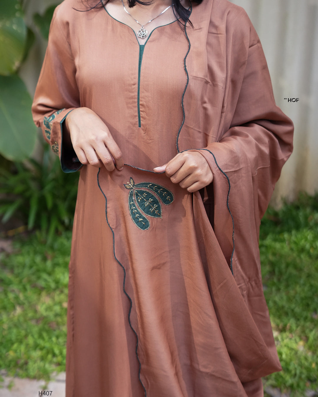 MY HOF Coffee Brown Suit Set In Muslin