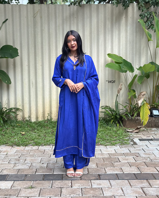 MY HOF Royal Blue suit set in Muslin