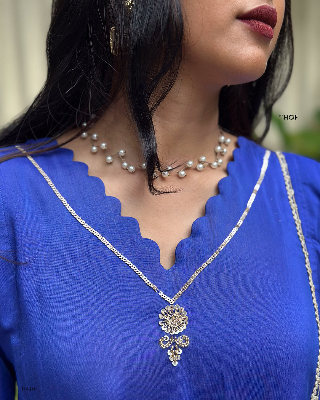 MY HOF Royal Blue suit set in Muslin