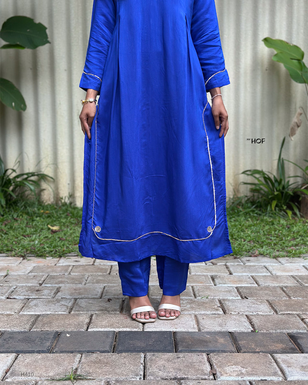 MY HOF Royal Blue suit set in Muslin