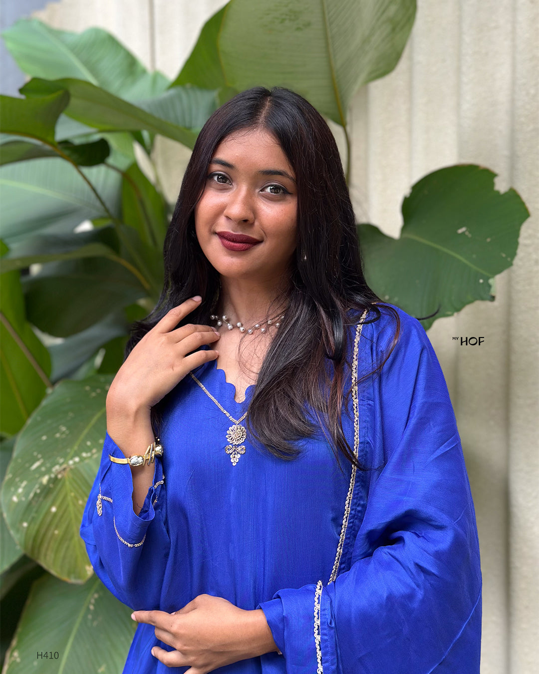 MY HOF Royal Blue suit set in Muslin