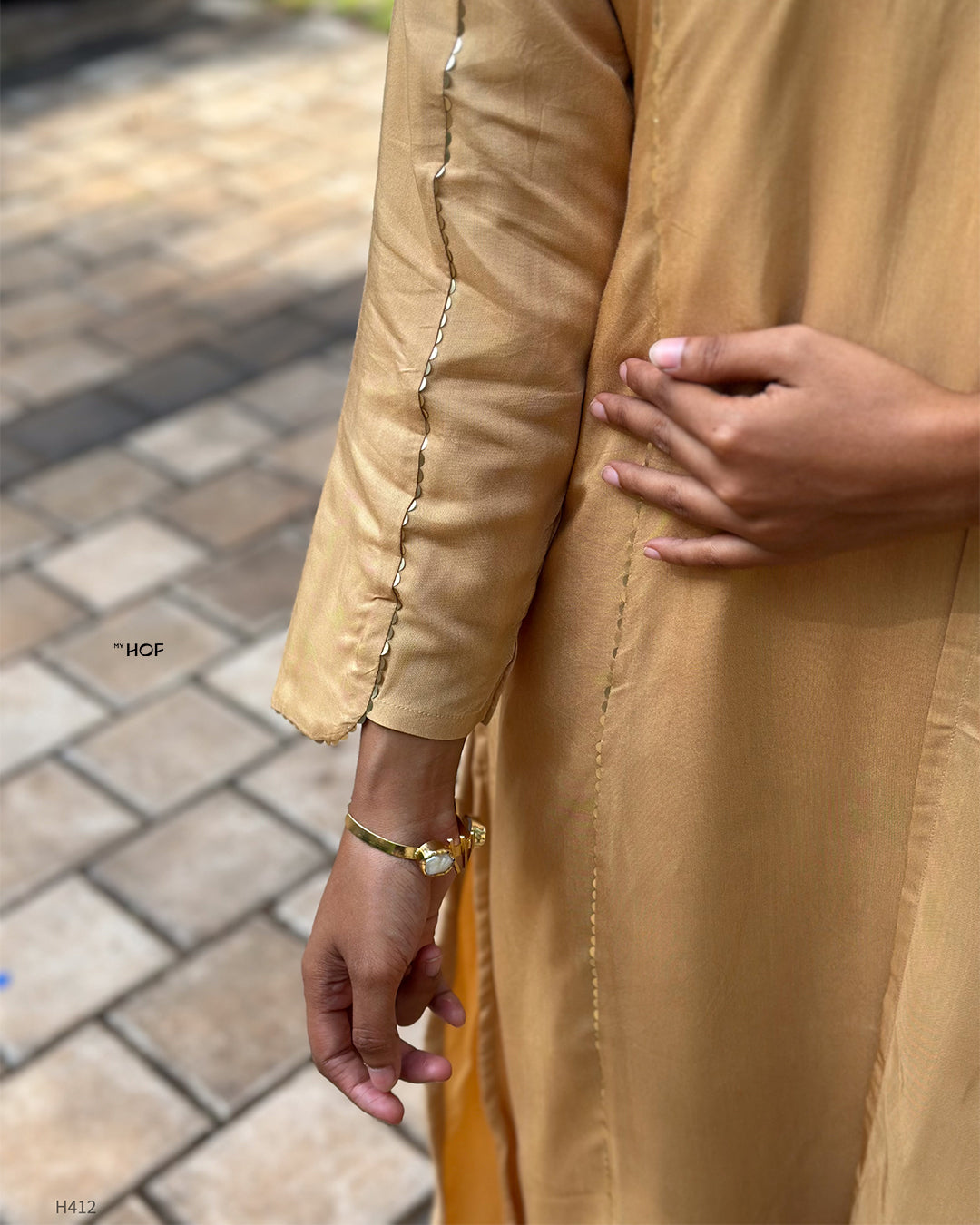 MY HOF Beige Color Suit Set In Muslin