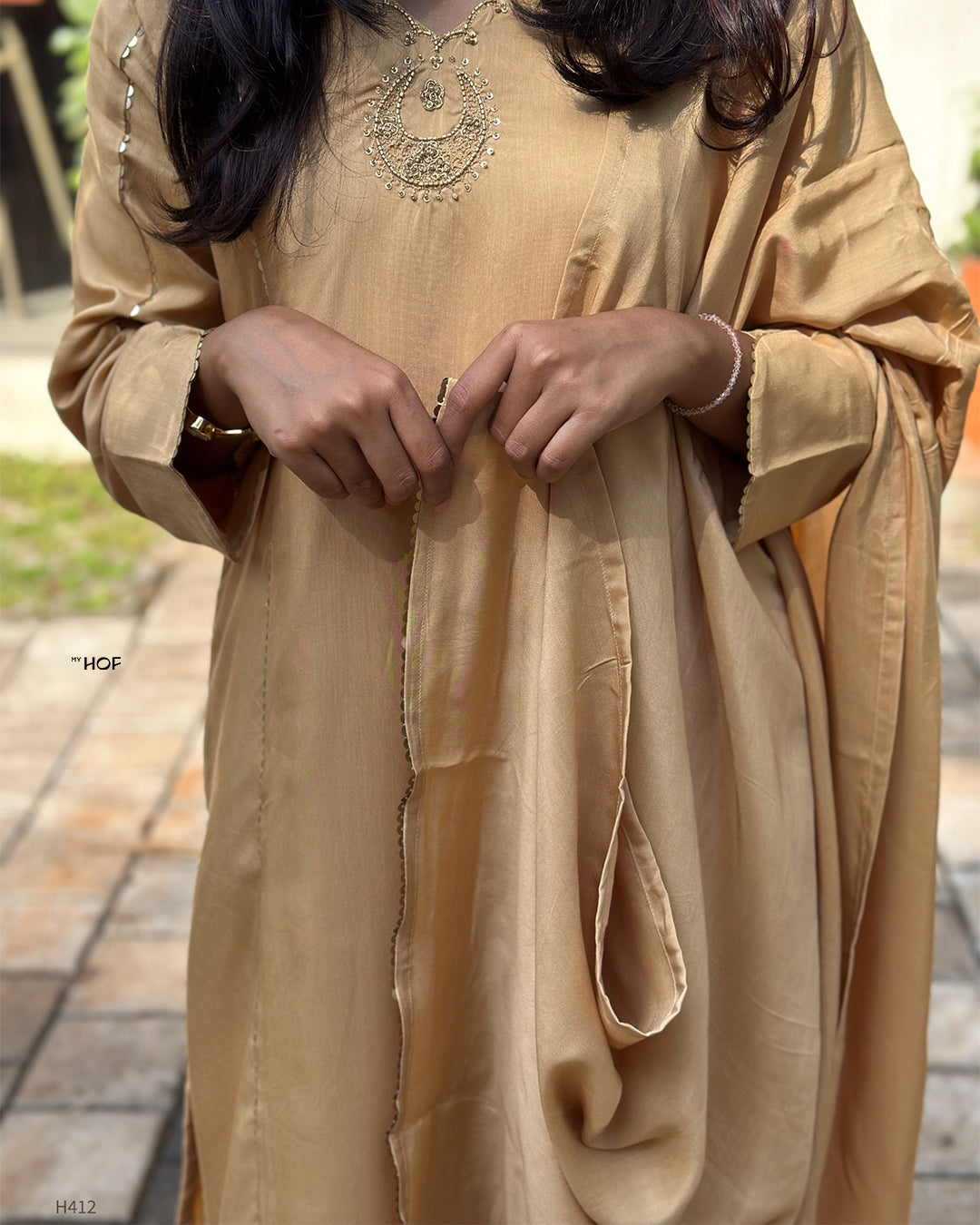 MY HOF Beige Color Suit Set In Muslin