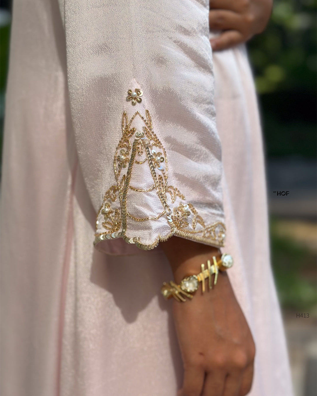 MY HOF Pastel Pink Suit Set In Crepe