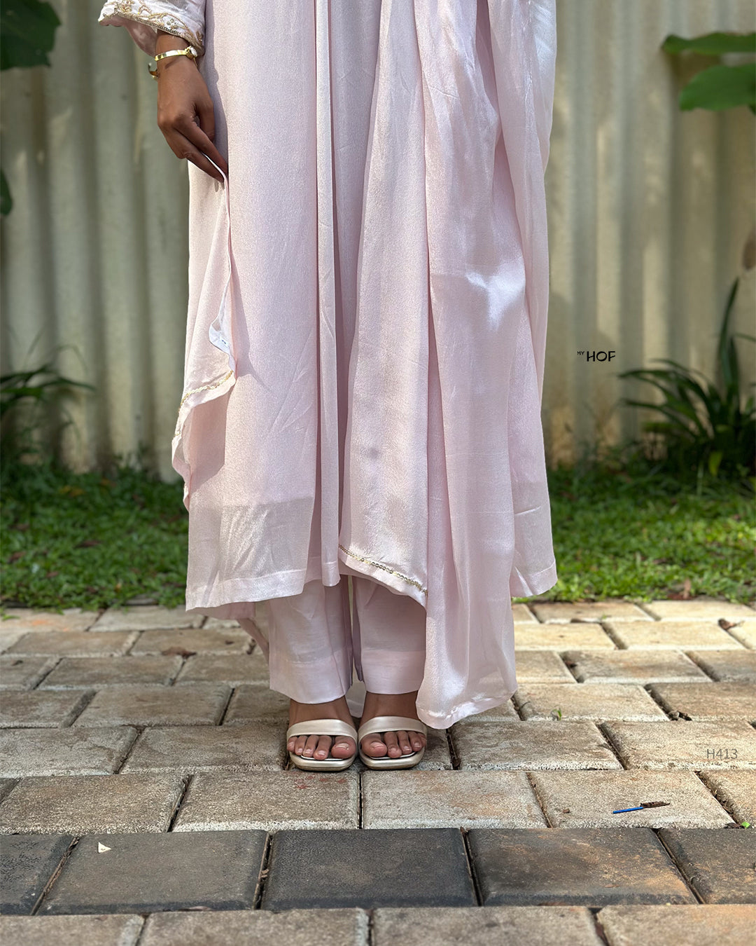 MY HOF Pastel Pink Suit Set In Crepe