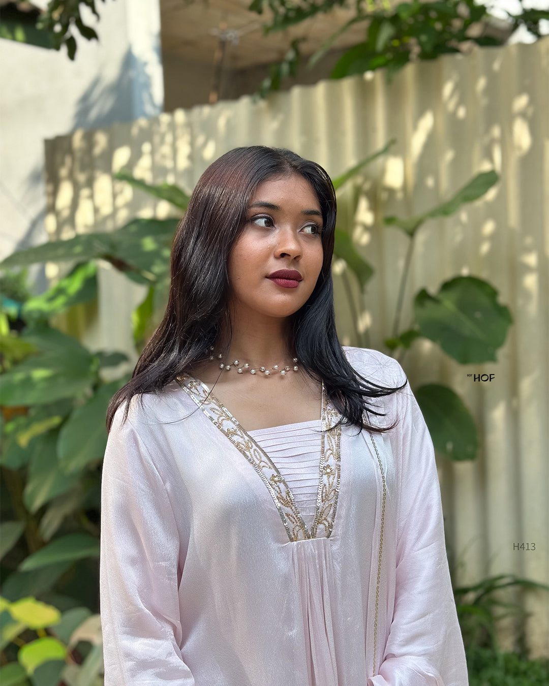 MY HOF Pastel Pink Suit Set In Crepe