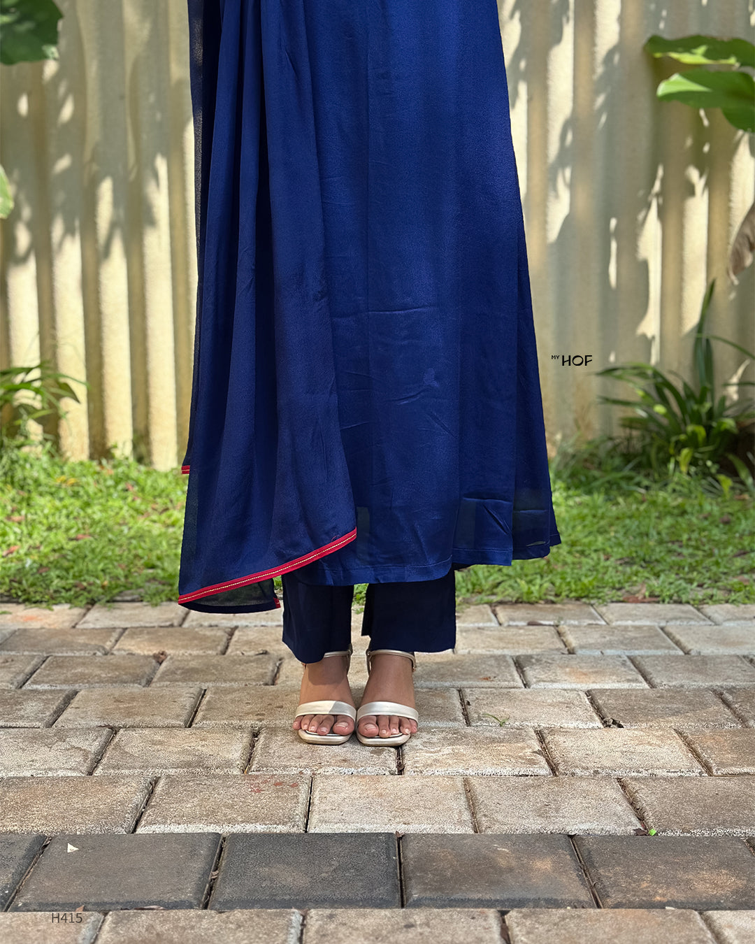 MY HOF  Navy Blue  Suit Set In Crepe