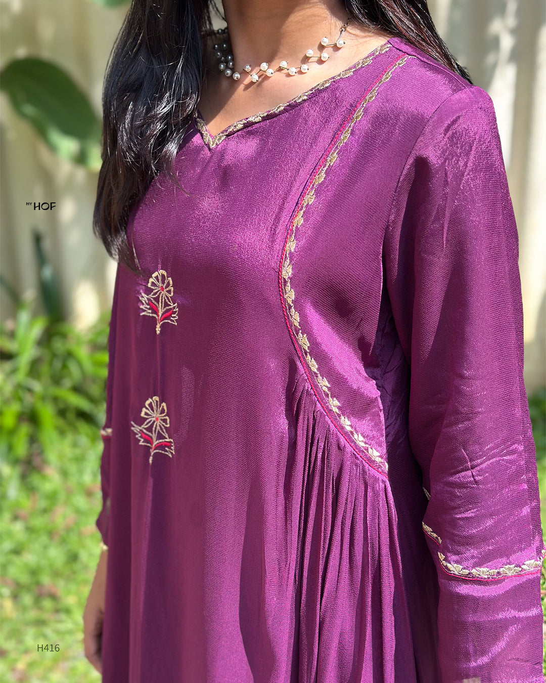 MY HOF  Purple Suit Set In Crepe