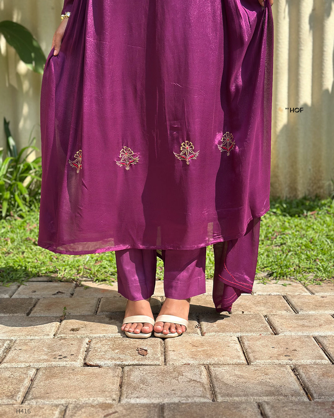 MY HOF  Purple Suit Set In Crepe