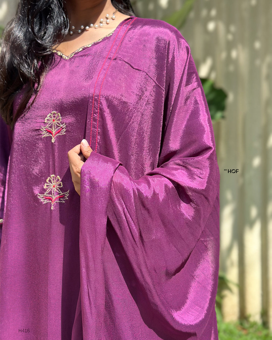 MY HOF  Purple Suit Set In Crepe