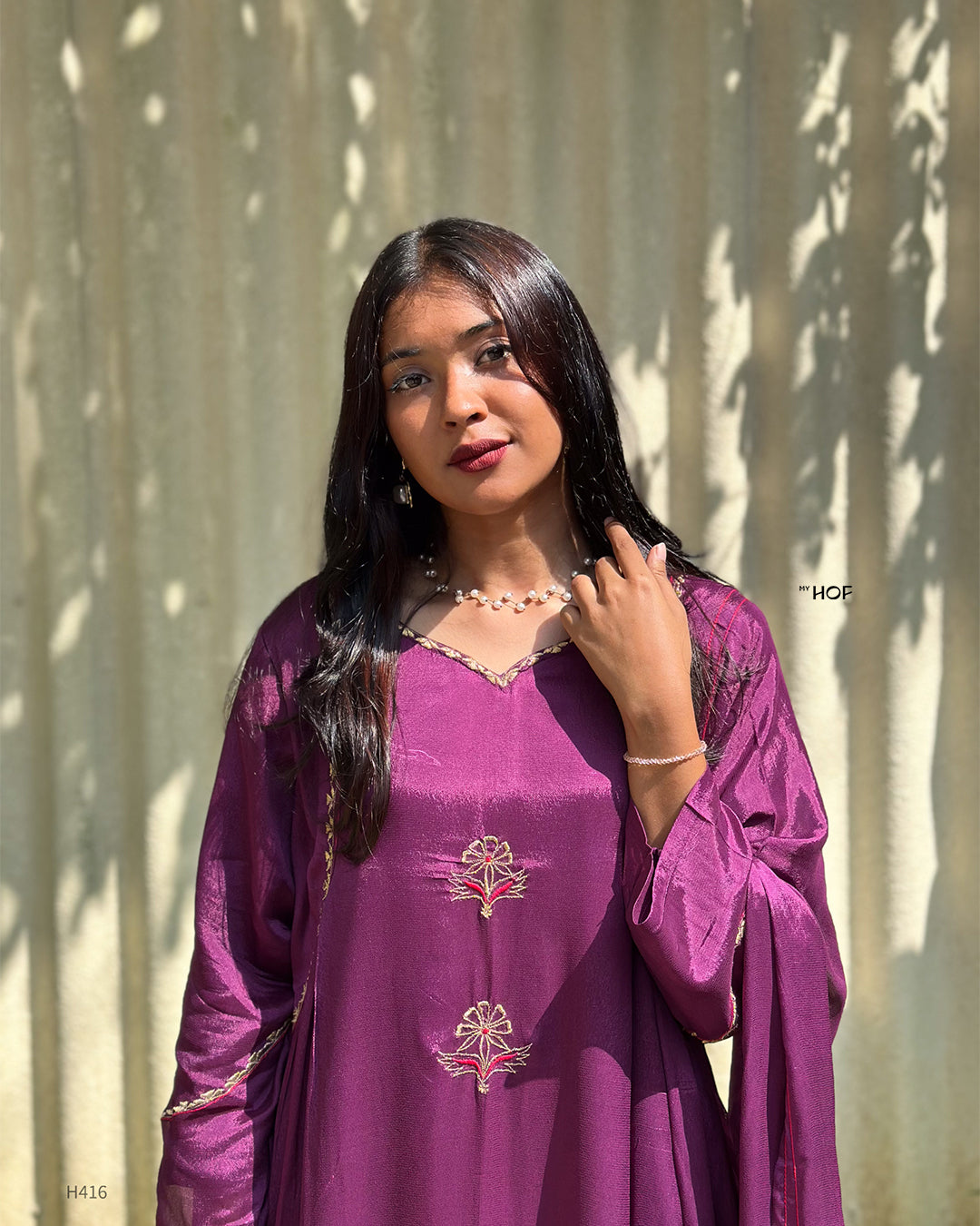 MY HOF  Purple Suit Set In Crepe