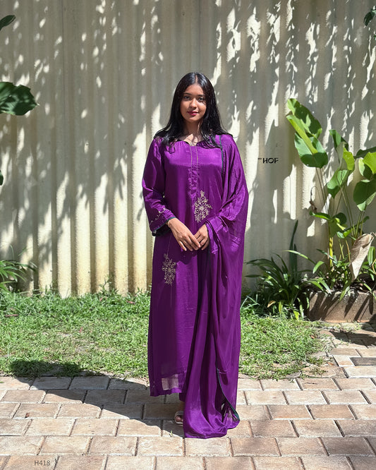 MY HOF Purple Suit Set In Crepe