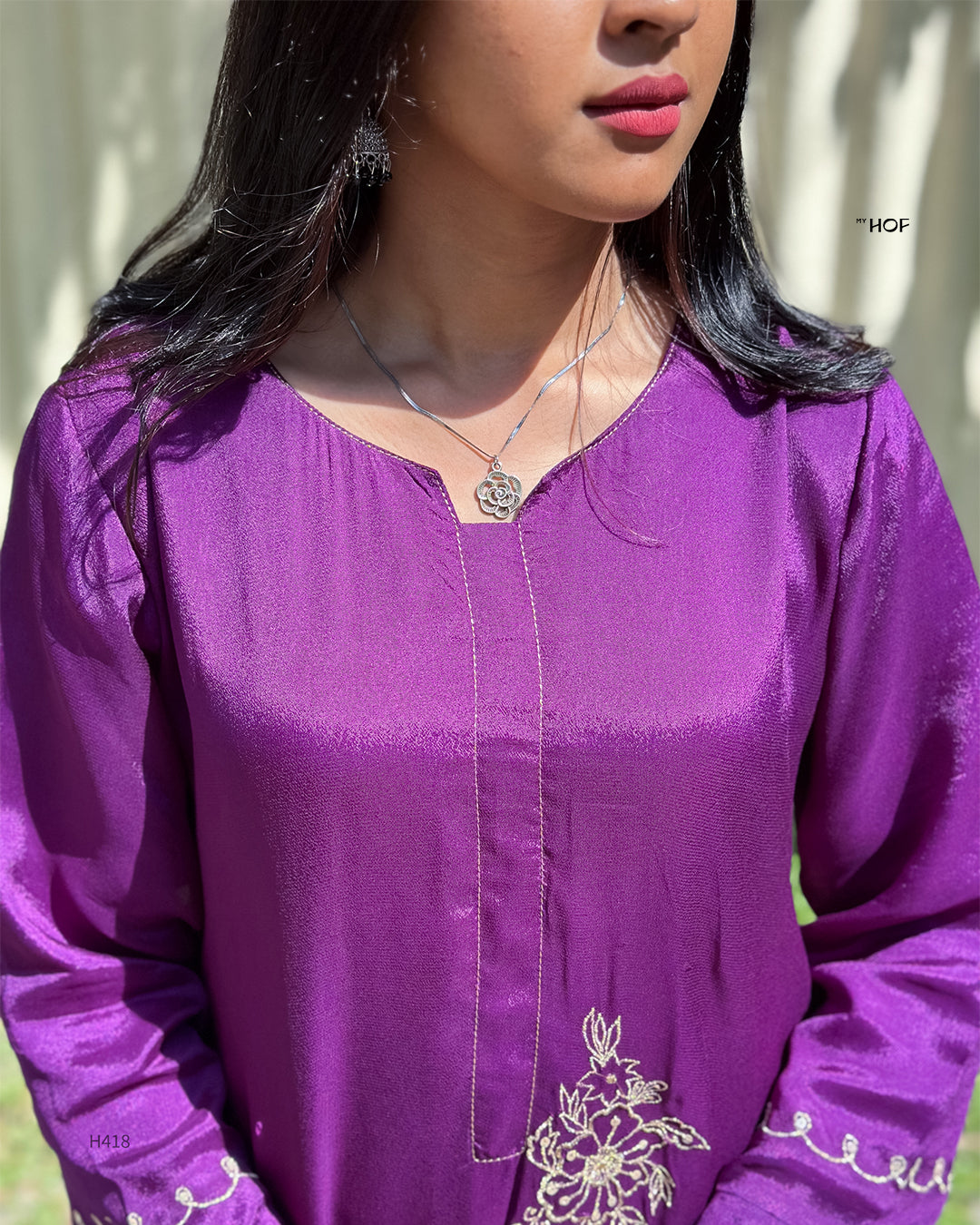 MY HOF Purple Suit Set In Crepe