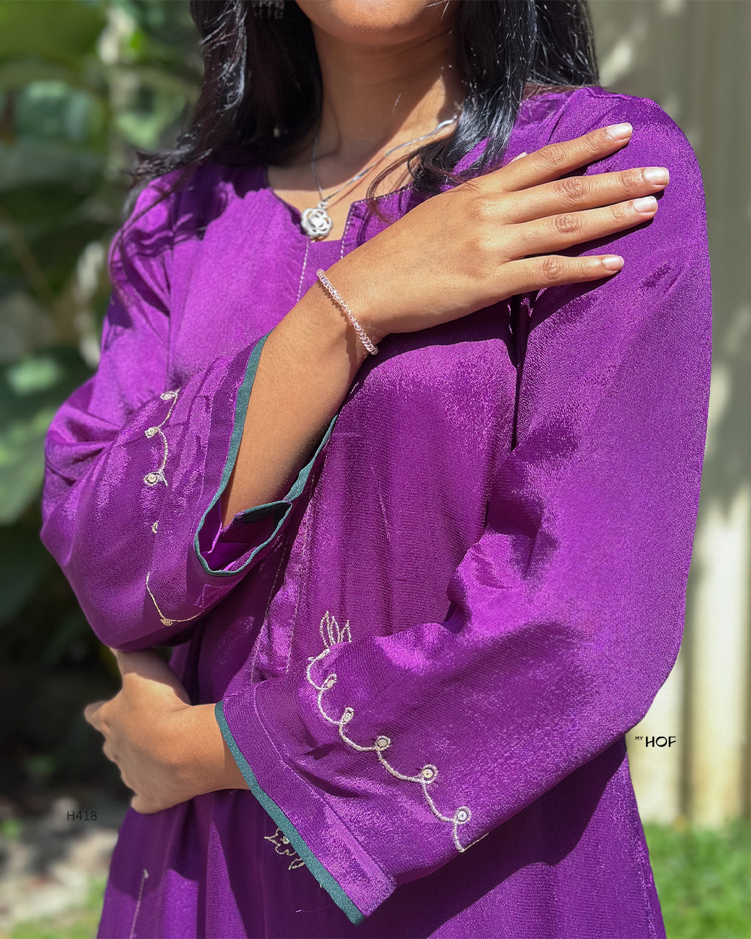 MY HOF Purple Suit Set In Crepe