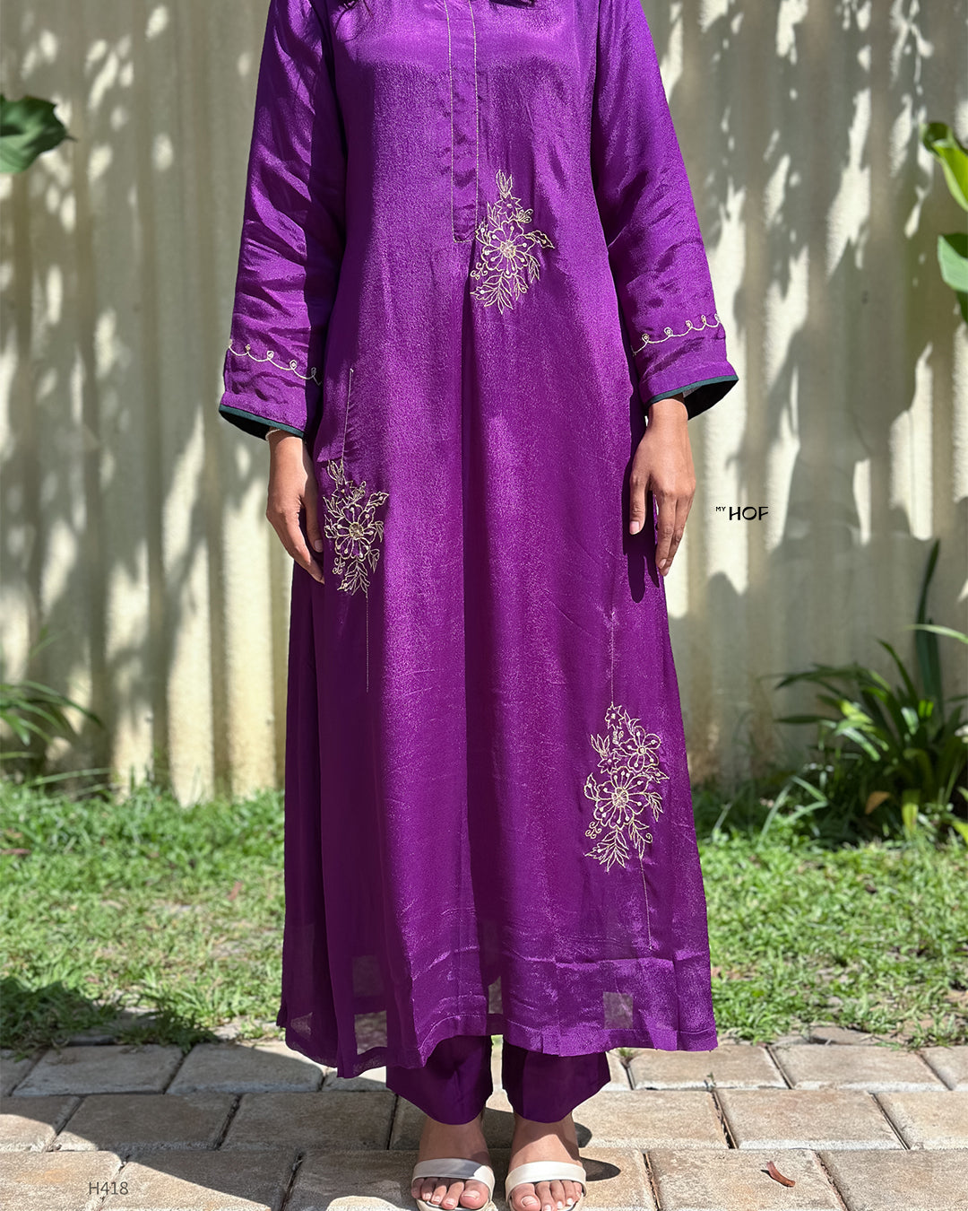 MY HOF Purple Suit Set In Crepe