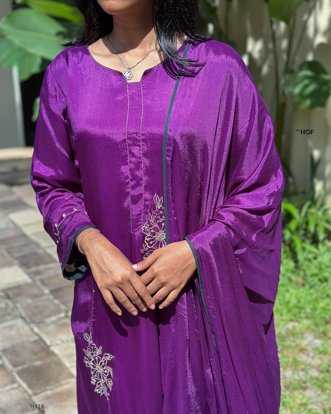 MY HOF Purple Suit Set In Crepe