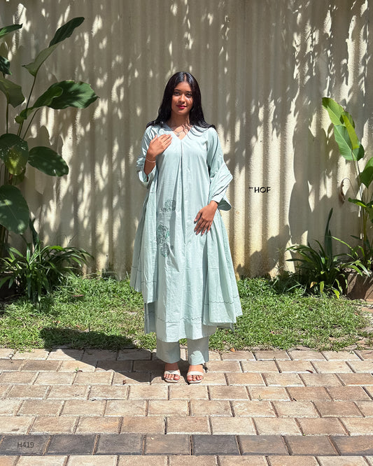 MY HOF Ocean Green Suit Set In Mul Cotton